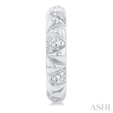 1/3 ctw Art Deco Inspired Round Cut Diamond Fashion Half Hoop Earring in 10K White Gold